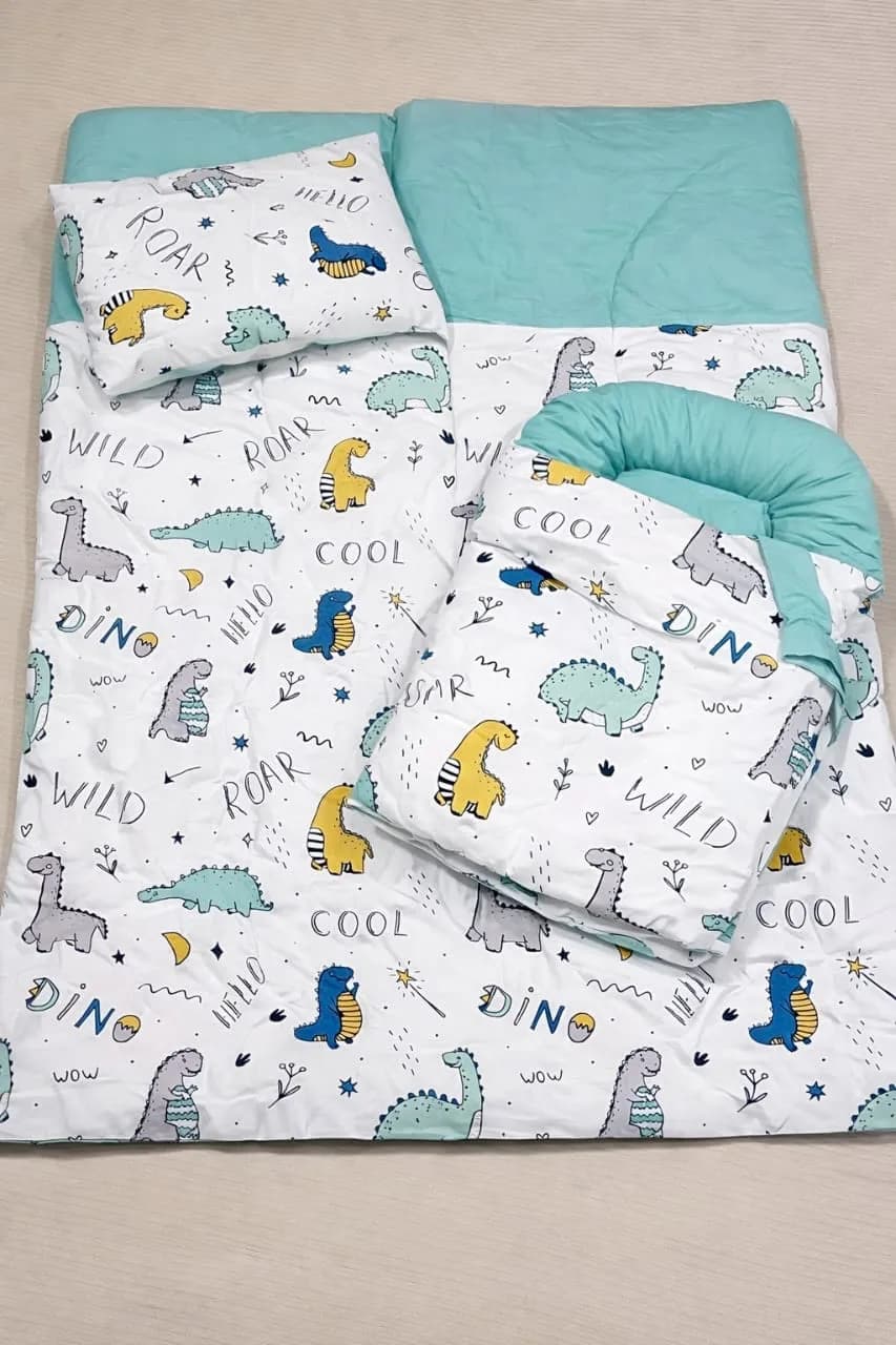 Dino Adventure – 3-Piece Padded Bedding & Carry Nest Set