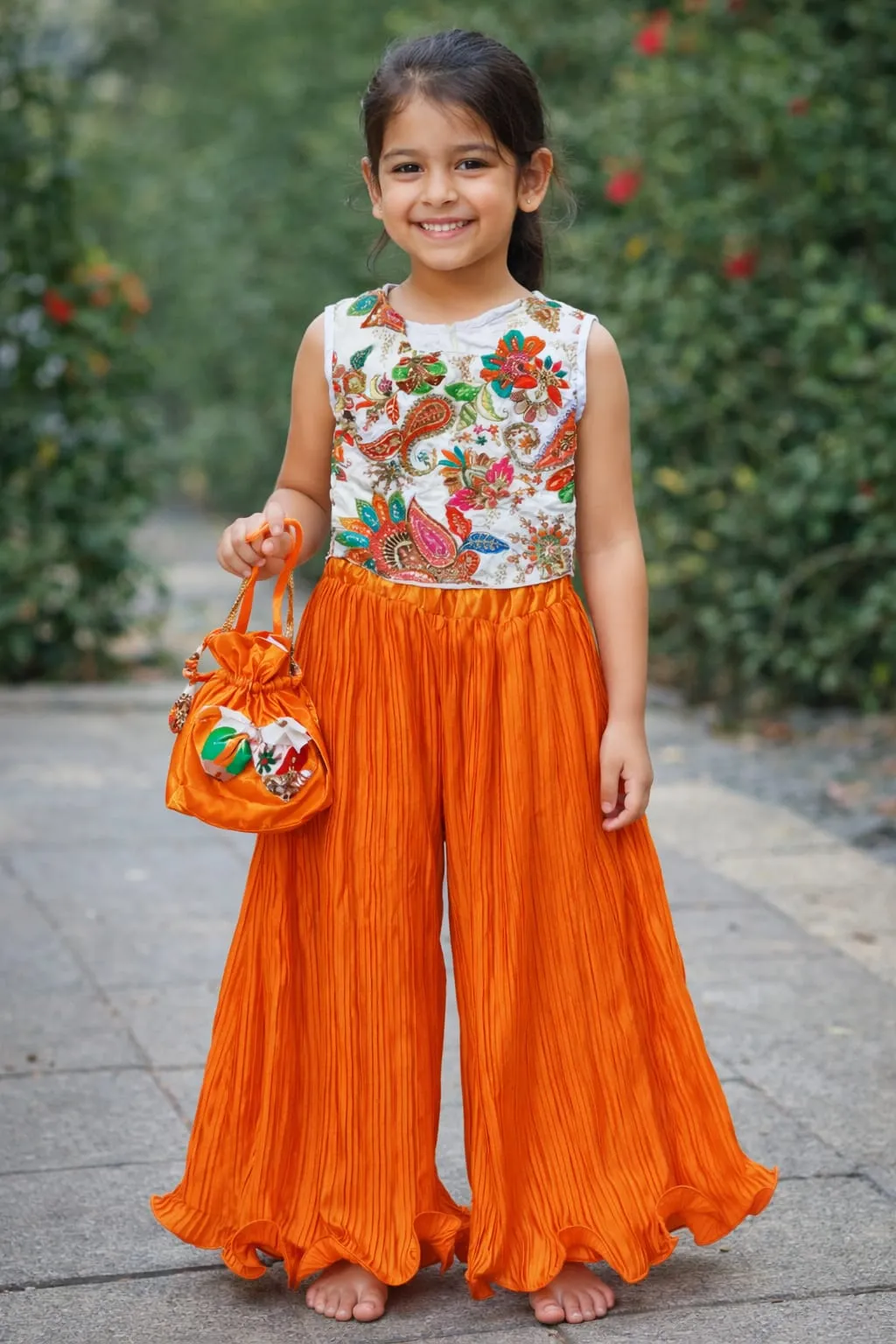 Sunset Bloom Girls Festive Co-Ord Set